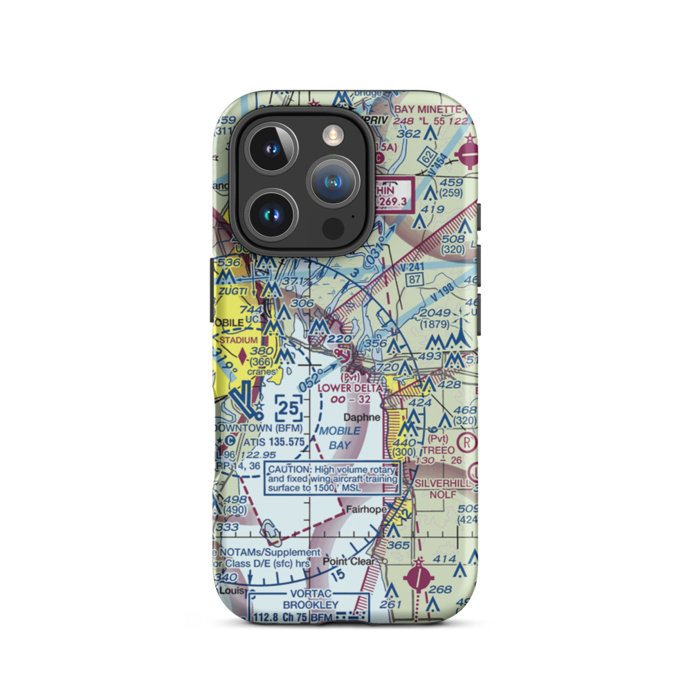 Lower Delta Seaplane Base (AL58) VFR Sectional  Tough iPhone Case iPhone 16 Pro model shown