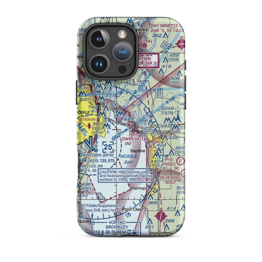 Lower Delta Seaplane Base (AL58) VFR Sectional  Tough iPhone Case iPhone 16 Pro Max model shown