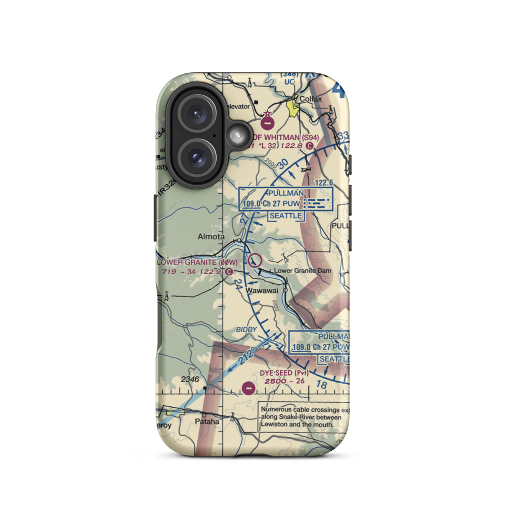 Lower Granite State Airport (00W) VFR Sectional  Tough iPhone Case iPhone 16 model shown