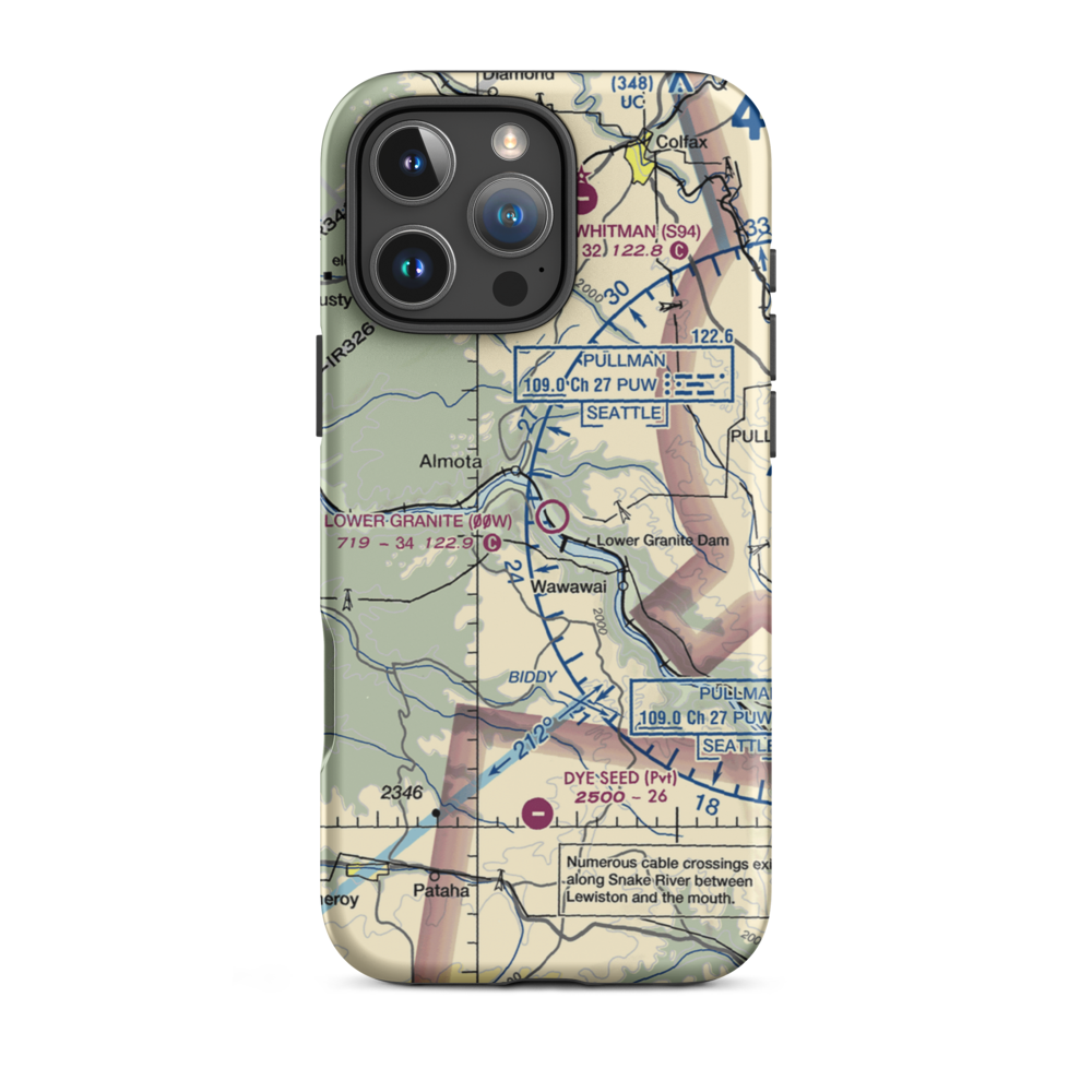 Lower Granite State Airport (00W) VFR Sectional  Tough iPhone Case iPhone 16 Pro Max model shown