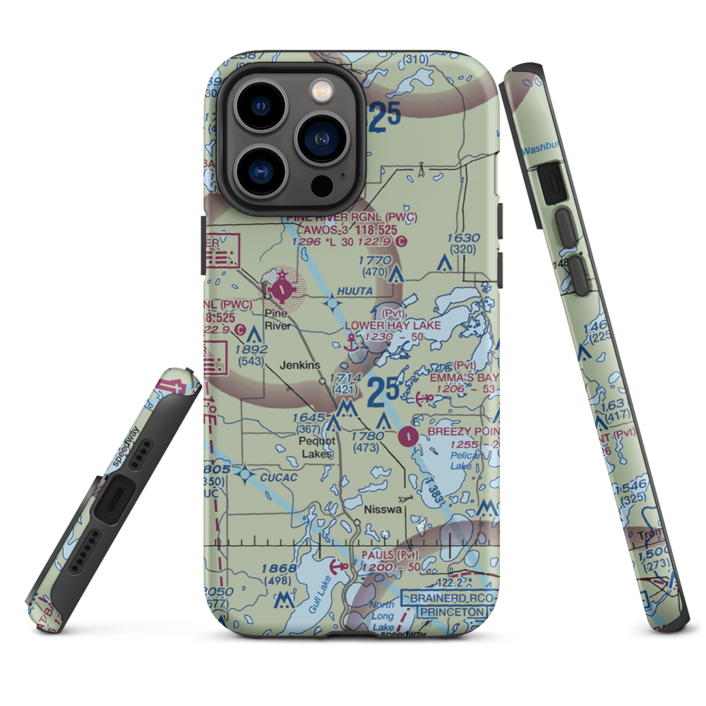 Lower Hay Lake Seaplane Base (0MN3) VFR Sectional  Tough iPhone Case iPhone 13 Pro Max model shown
