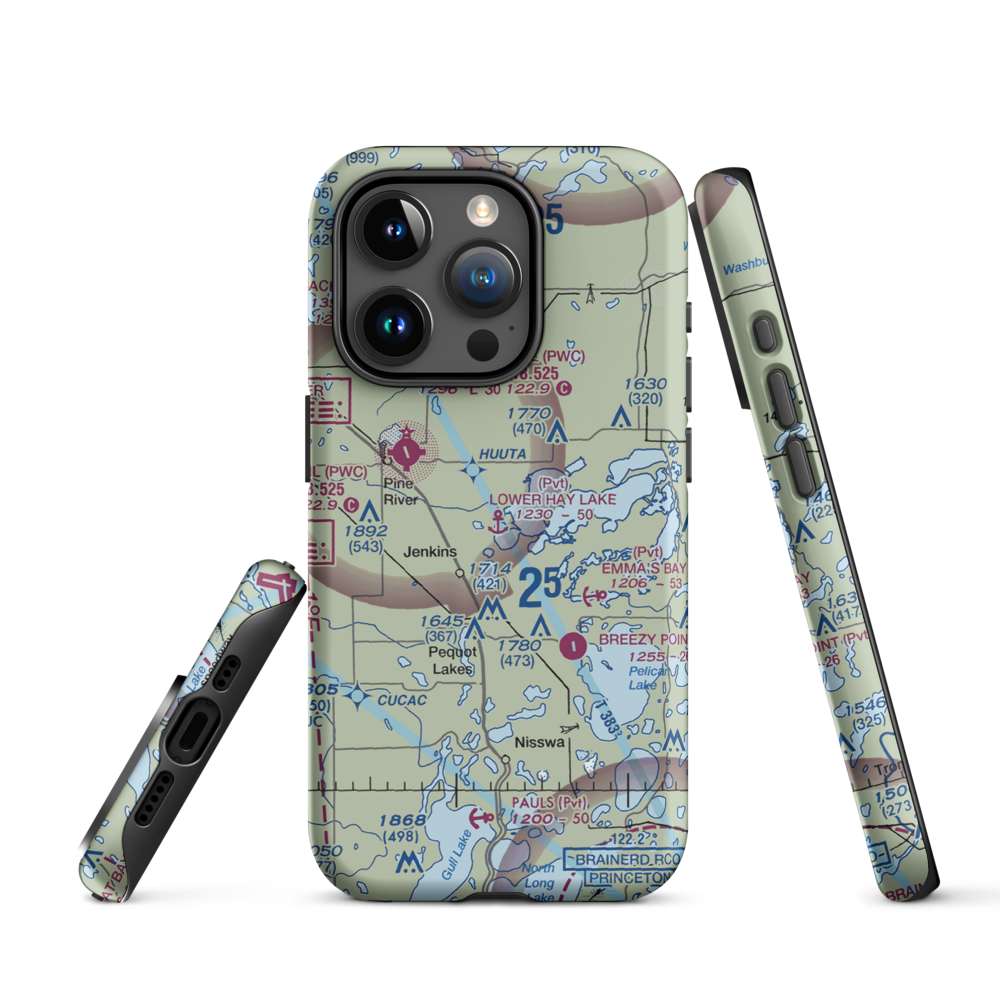 Lower Hay Lake Seaplane Base (0MN3) VFR Sectional  Tough iPhone Case iPhone 15 Pro model shown