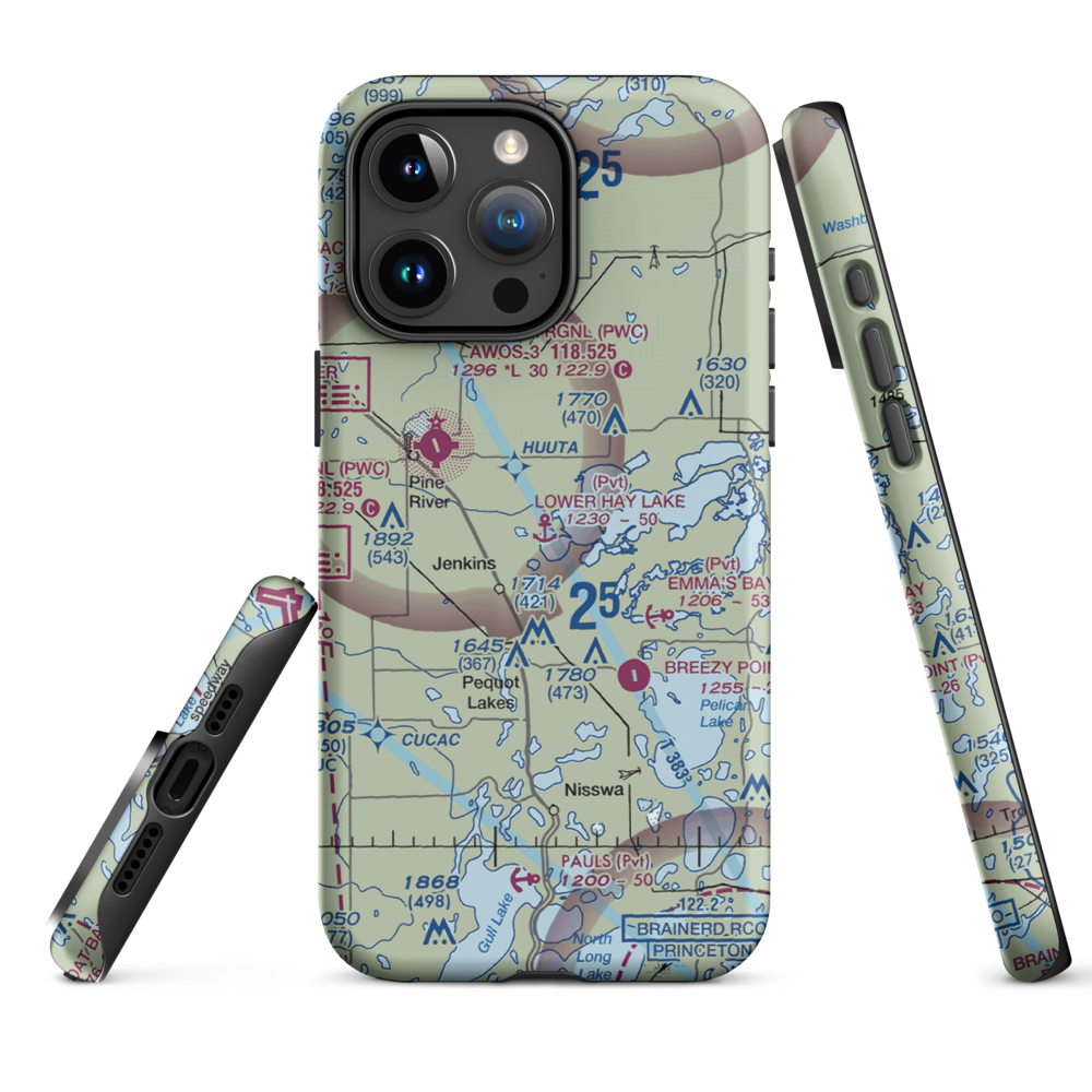 Lower Hay Lake Seaplane Base (0MN3) VFR Sectional  Tough iPhone Case iPhone 15 Pro Max model shown