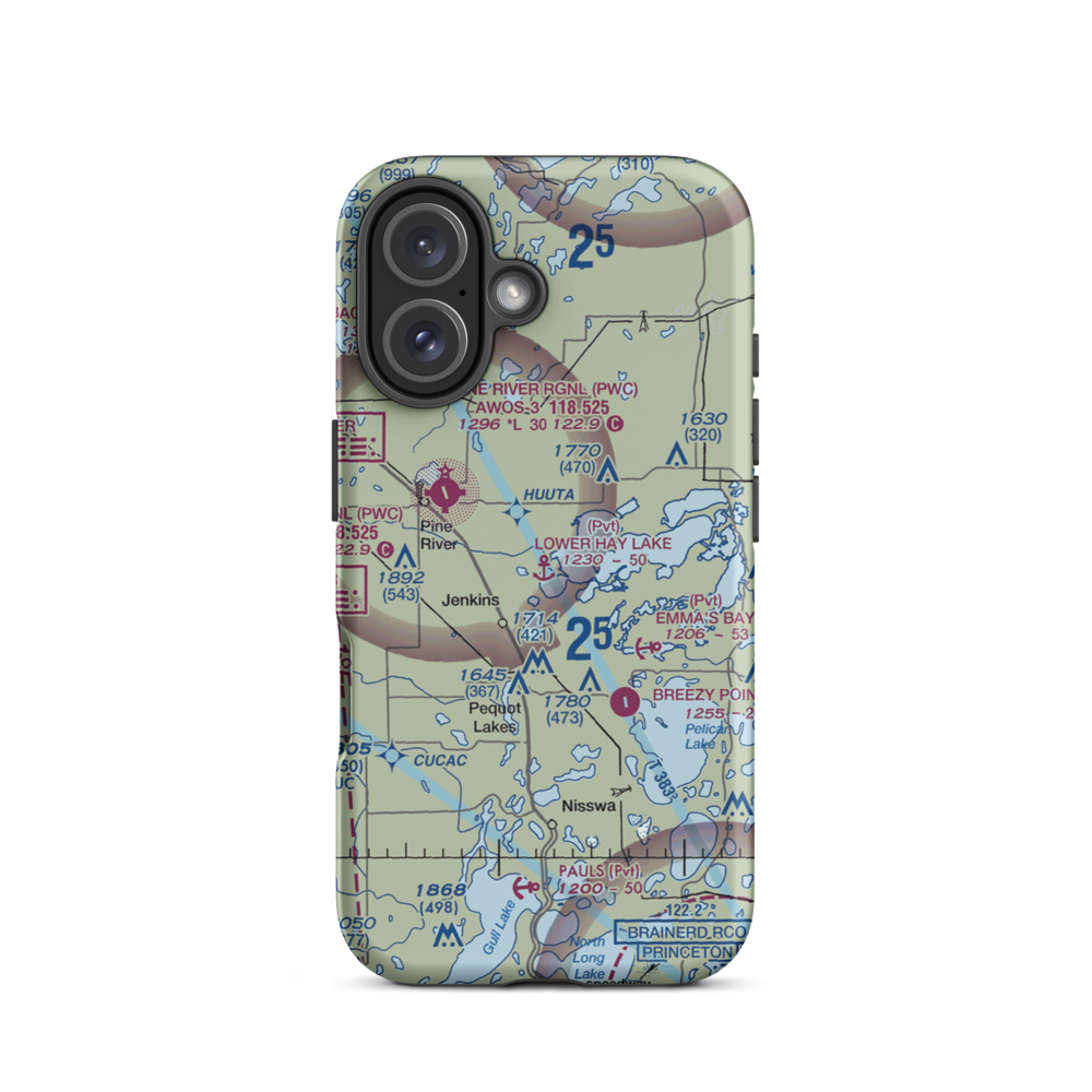 Lower Hay Lake Seaplane Base (0MN3) VFR Sectional  Tough iPhone Case iPhone 16 model shown