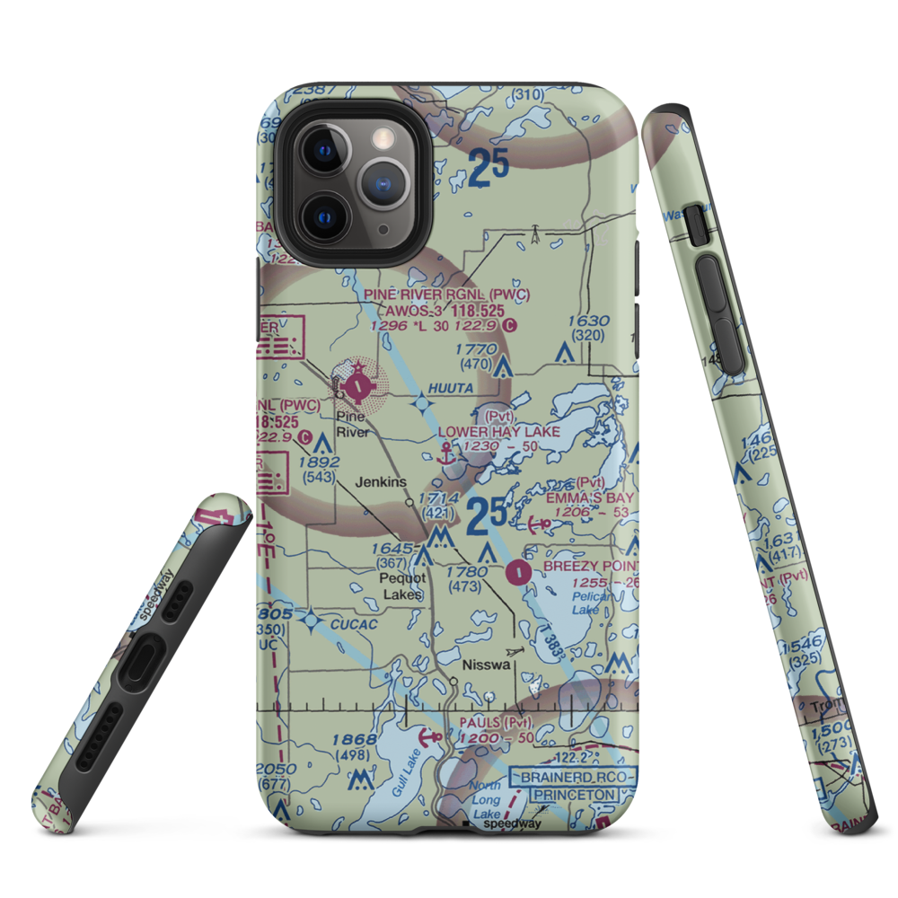 Lower Hay Lake Seaplane Base (0MN3) VFR Sectional  Tough iPhone Case iPhone 11 Pro Max model shown