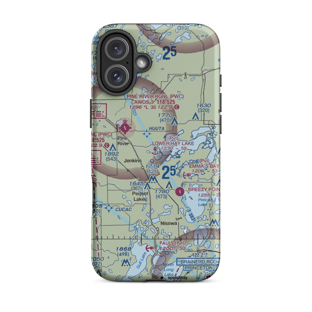 Lower Hay Lake Seaplane Base (0MN3) VFR Sectional  Tough iPhone Case iPhone 16 Plus model shown