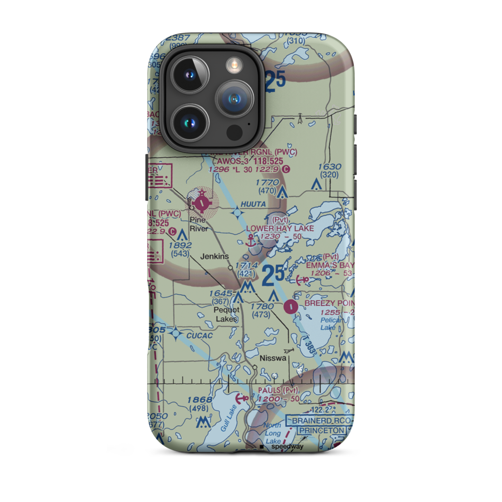 Lower Hay Lake Seaplane Base (0MN3) VFR Sectional  Tough iPhone Case iPhone 16 Pro Max model shown