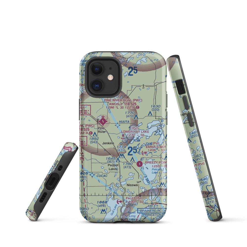 Lower Hay Lake Seaplane Base (0MN3) VFR Sectional  Tough iPhone Case iPhone 12 mini model shown