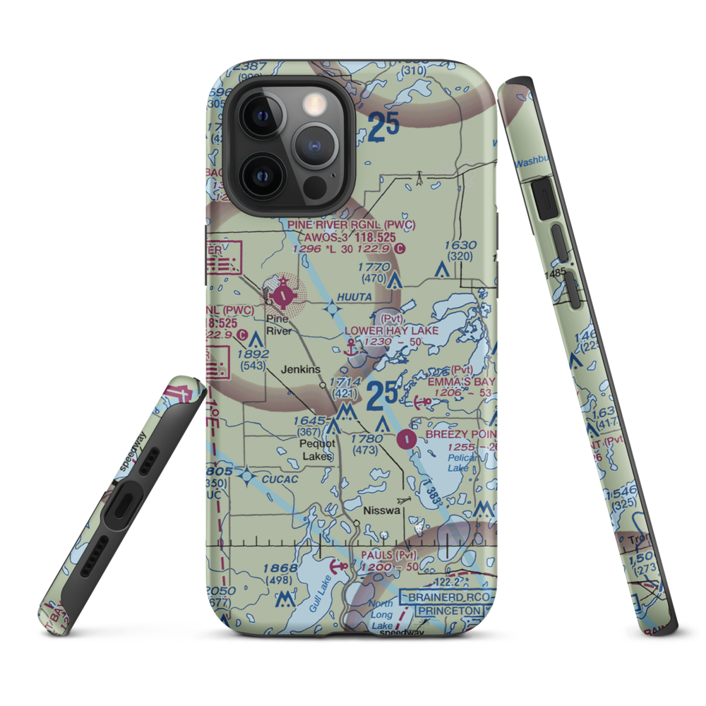 Lower Hay Lake Seaplane Base (0MN3) VFR Sectional  Tough iPhone Case iPhone 12 Pro Max model shown