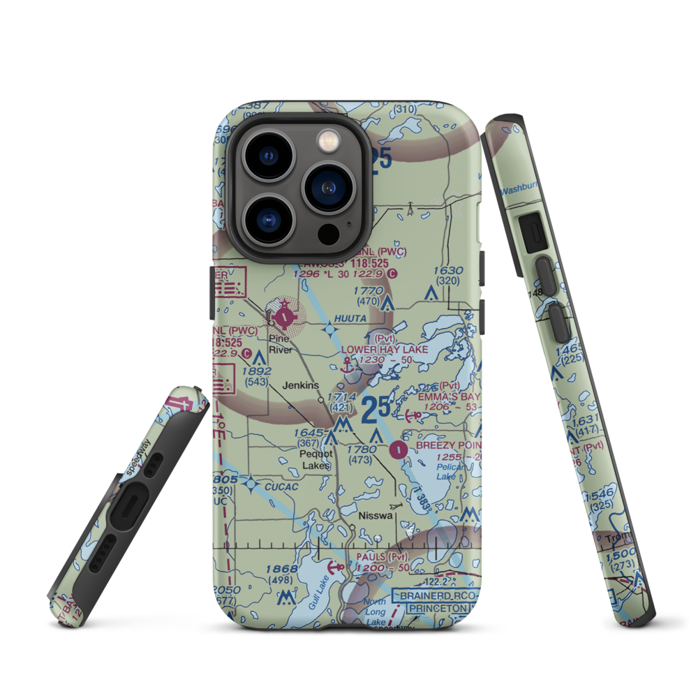 Lower Hay Lake Seaplane Base (0MN3) VFR Sectional  Tough iPhone Case iPhone 13 Pro model shown
