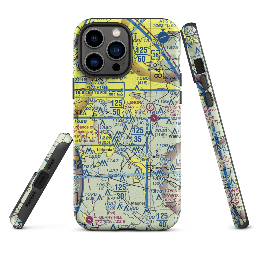 Lt World Airport (00GA) VFR Sectional  Tough iPhone Case iPhone 13 Pro Max model shown