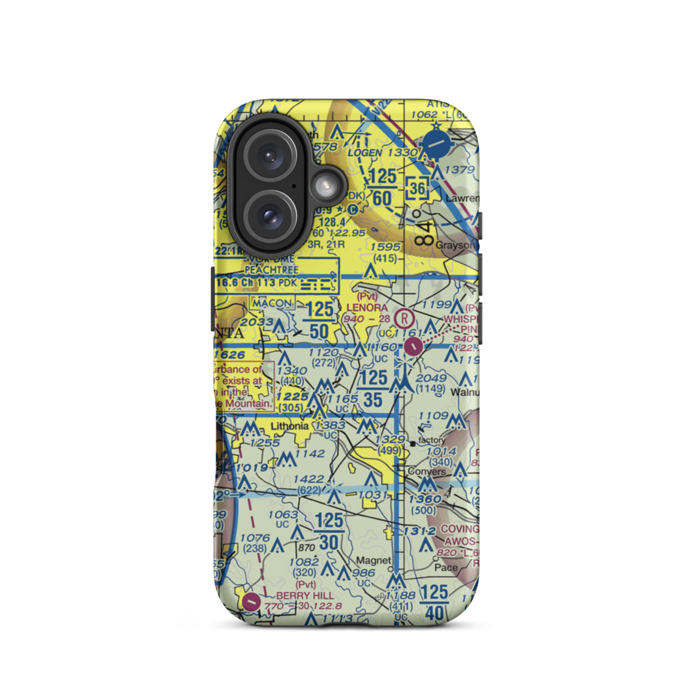 Lt World Airport (00GA) VFR Sectional  Tough iPhone Case iPhone 16 model shown