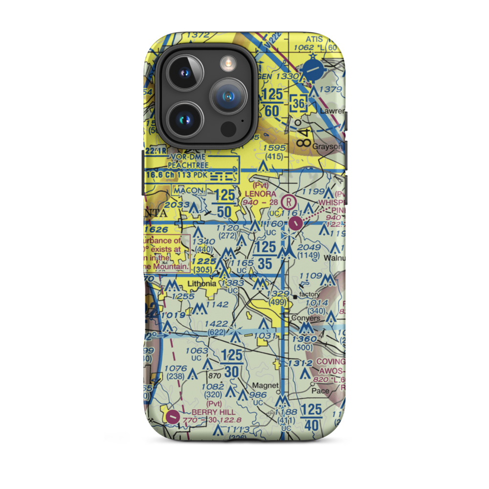Lt World Airport (00GA) VFR Sectional  Tough iPhone Case iPhone 16 Pro Max model shown