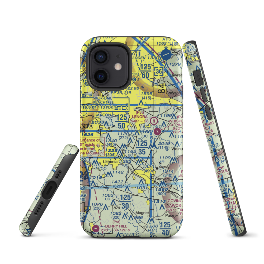 Lt World Airport (00GA) VFR Sectional  Tough iPhone Case iPhone 12 model shown