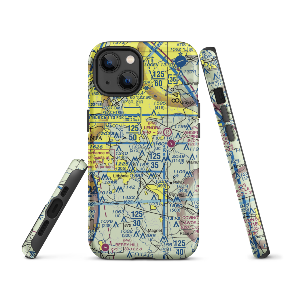 Lt World Airport (00GA) VFR Sectional  Tough iPhone Case iPhone 13 model shown