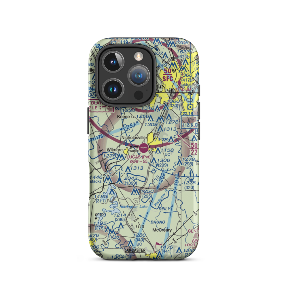 Lucas Field (79KY) VFR Sectional  Tough iPhone Case iPhone 16 Pro model shown