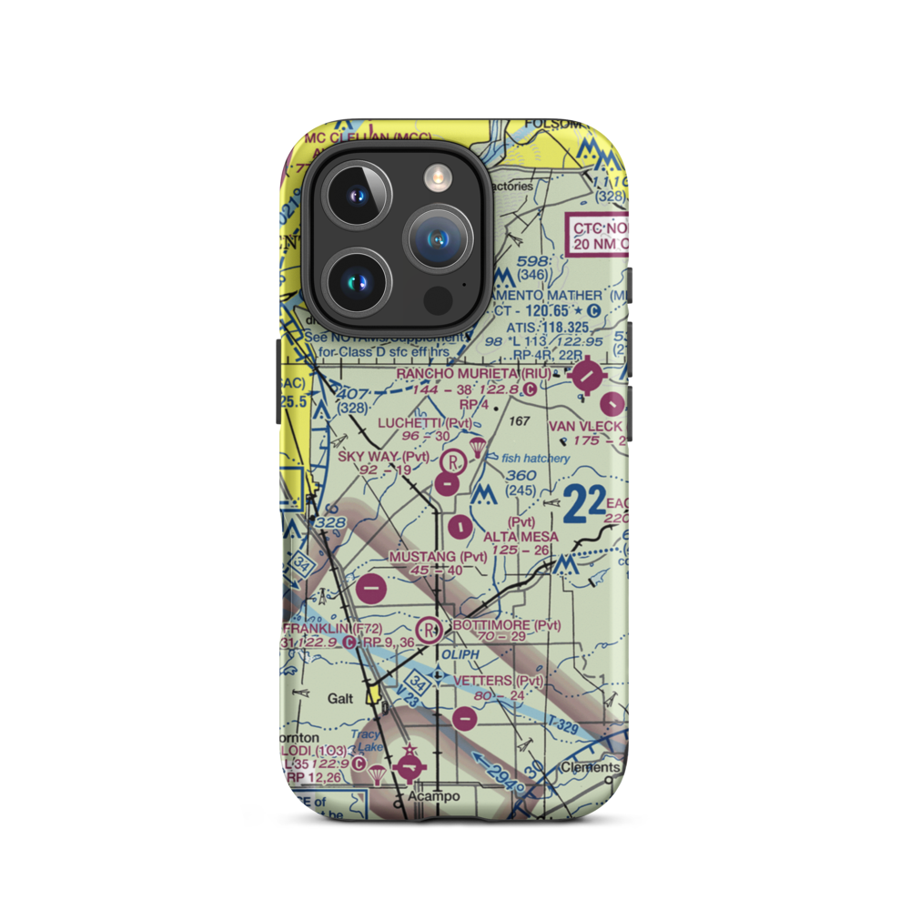 Lucchetti Ranch Airport (8CL2) VFR Sectional  Tough iPhone Case iPhone 16 Pro model shown