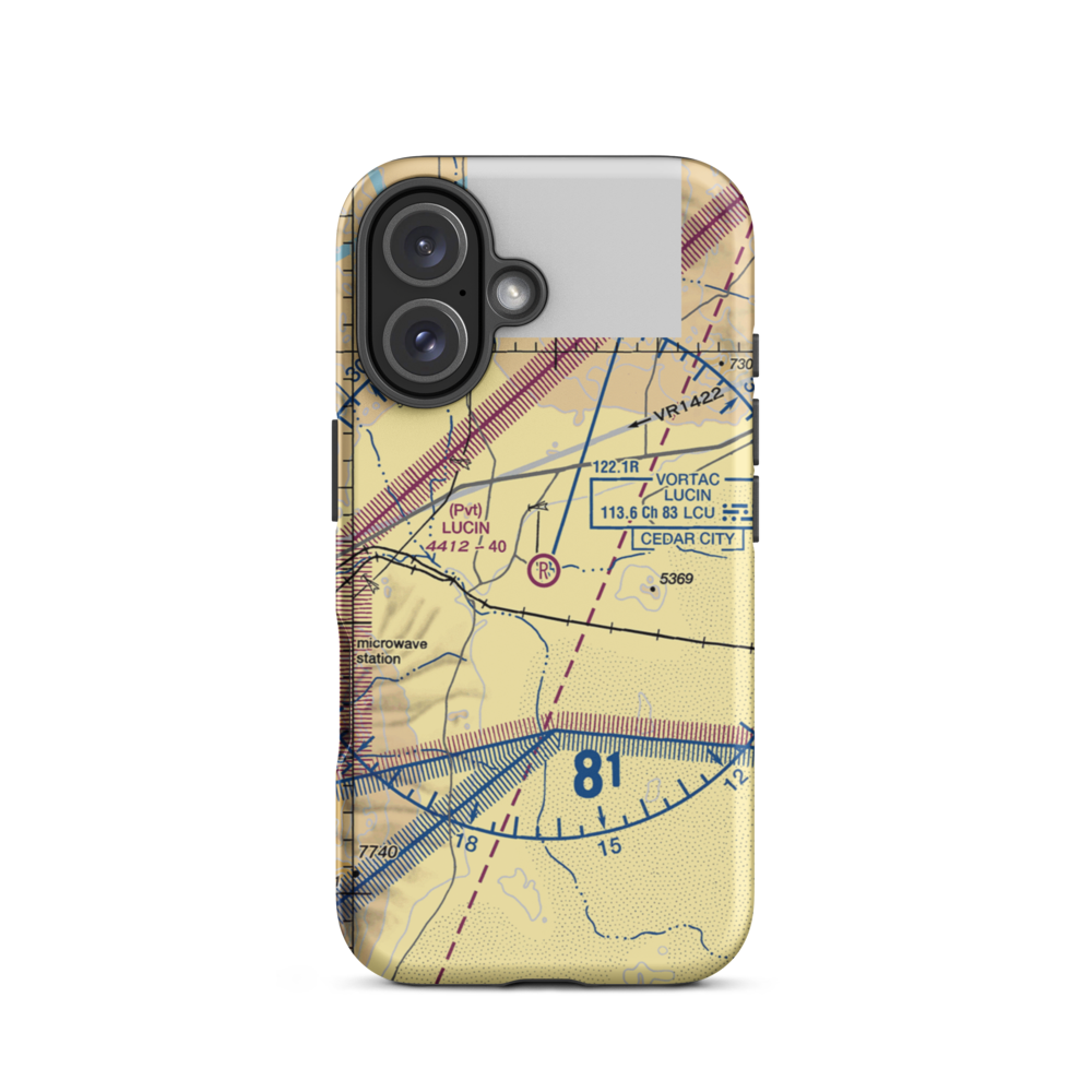 Lucin Airport (02UT) VFR Sectional  Tough iPhone Case iPhone 16 model shown
