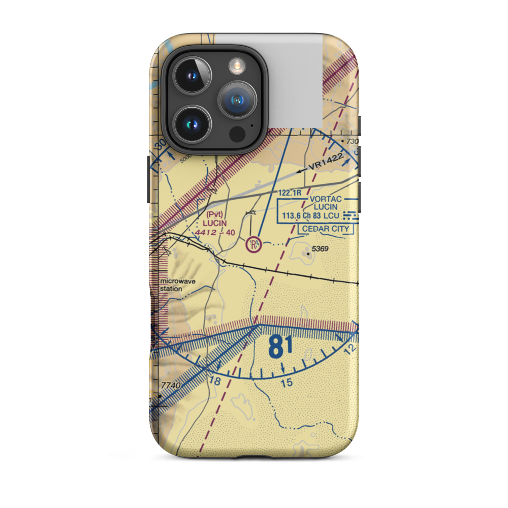 Lucin Airport (02UT) VFR Sectional  Tough iPhone Case iPhone 16 Pro Max model shown