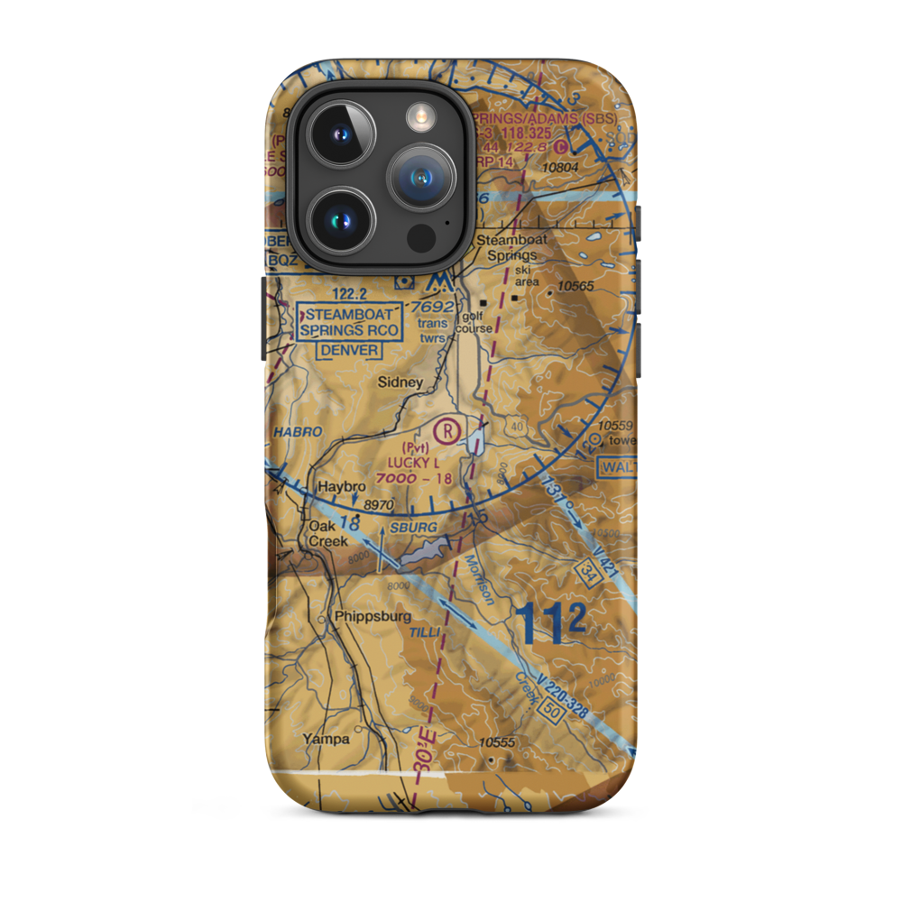 Lucky L Ranch Airport (CD99) VFR Sectional  Tough iPhone Case iPhone 16 Pro Max model shown