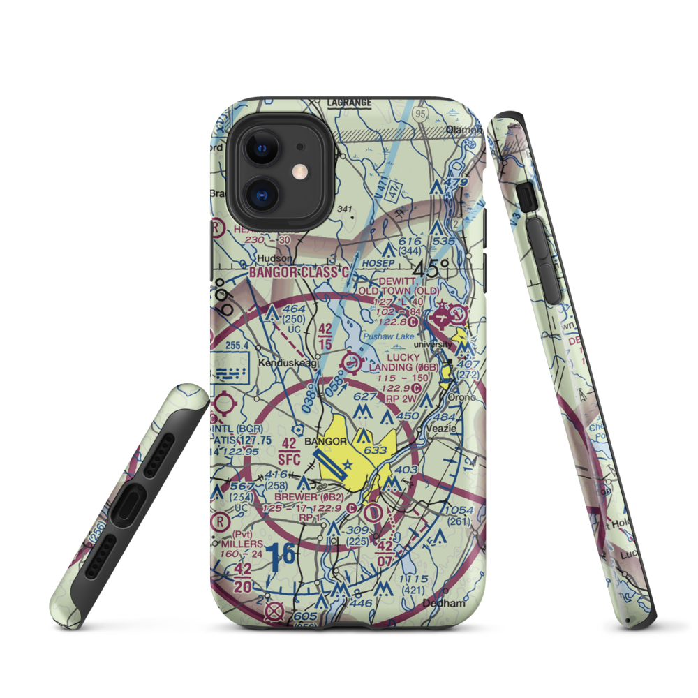 Lucky Landing Marina and Seaplane Base (06B) VFR Sectional  Tough iPhone Case iPhone 11 model shown