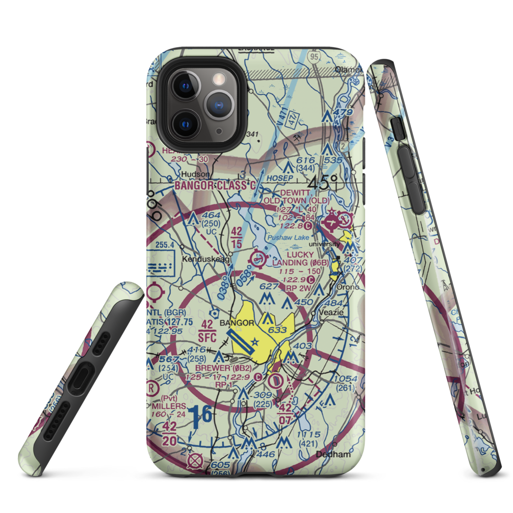 Lucky Landing Marina and Seaplane Base (06B) VFR Sectional  Tough iPhone Case iPhone 11 Pro Max model shown