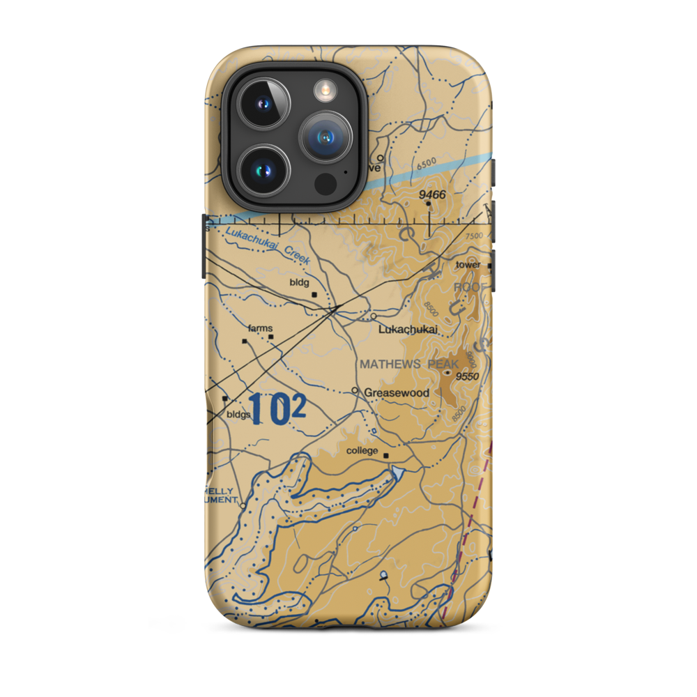 Lukachukai Airport (39AZ) VFR Sectional  Tough iPhone Case iPhone 16 Pro Max model shown