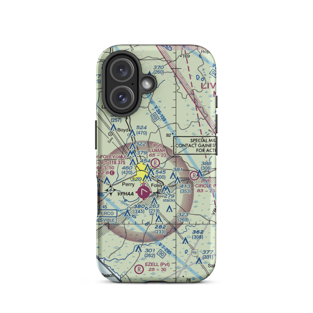 Lumar Field (FA29) VFR Sectional  Tough iPhone Case iPhone 16 model shown