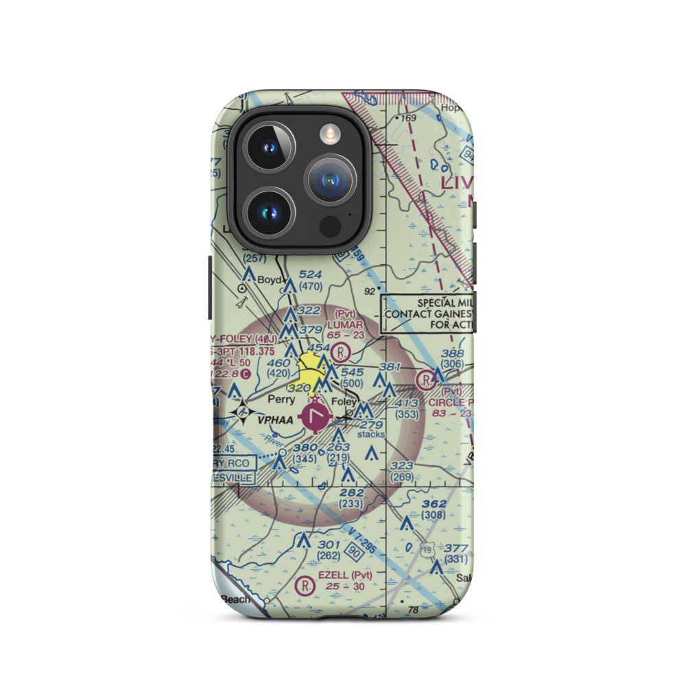 Lumar Field (FA29) VFR Sectional  Tough iPhone Case iPhone 16 Pro model shown