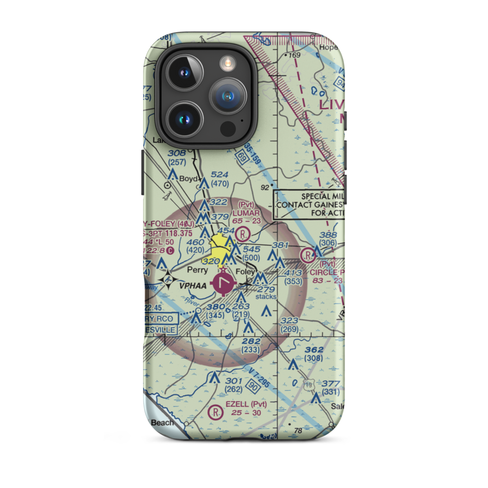 Lumar Field (FA29) VFR Sectional  Tough iPhone Case iPhone 16 Pro Max model shown