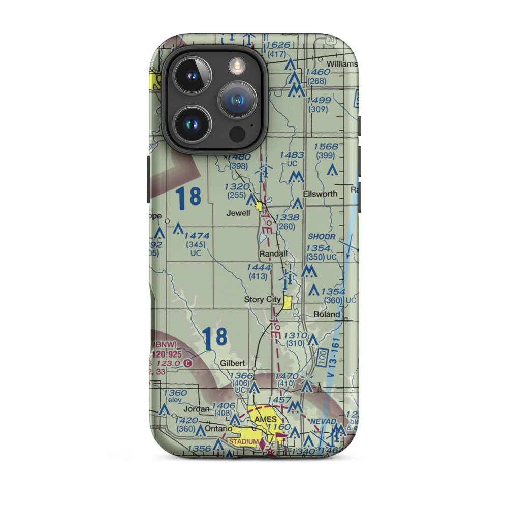 Lund Airport (93IA) VFR Sectional  Tough iPhone Case iPhone 16 Pro Max model shown