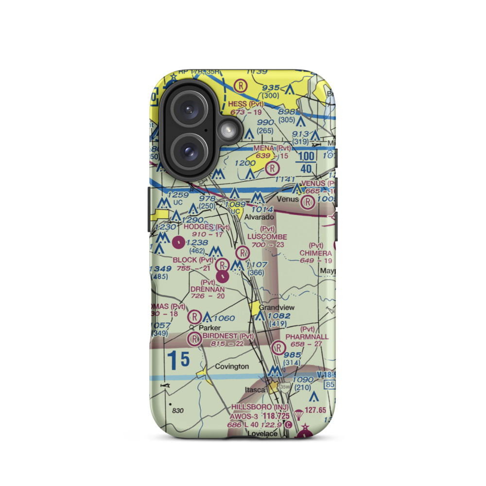Luscombe Acres Airport (6XS2) VFR Sectional  Tough iPhone Case iPhone 16 model shown