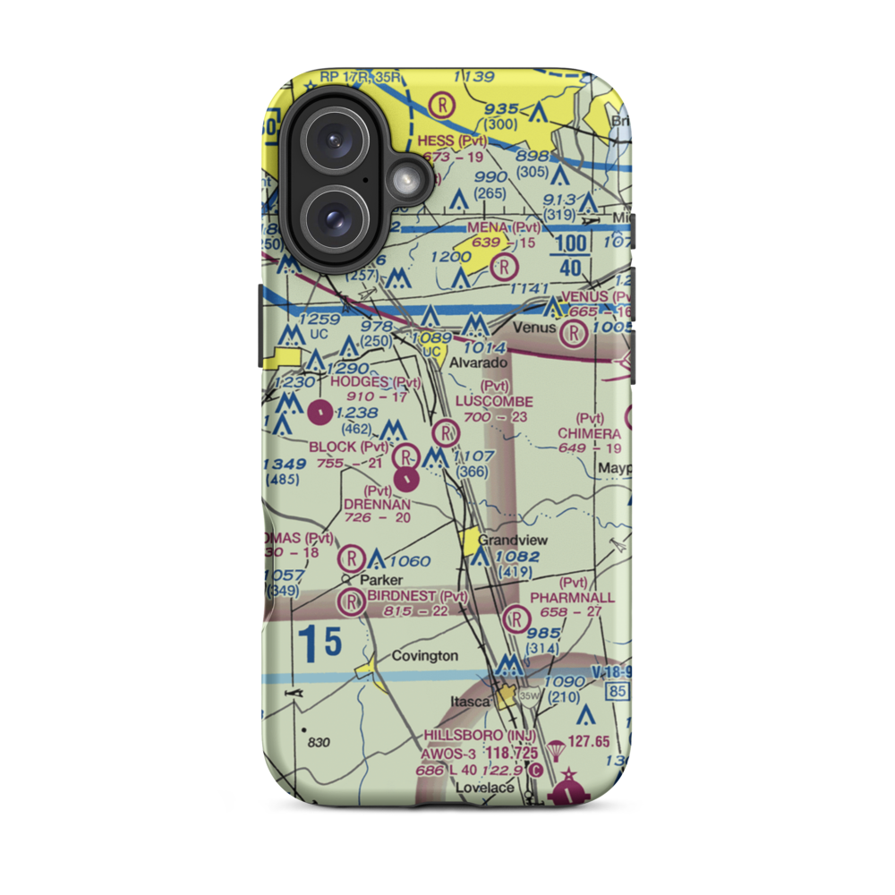 Luscombe Acres Airport (6XS2) VFR Sectional  Tough iPhone Case iPhone 16 Plus model shown