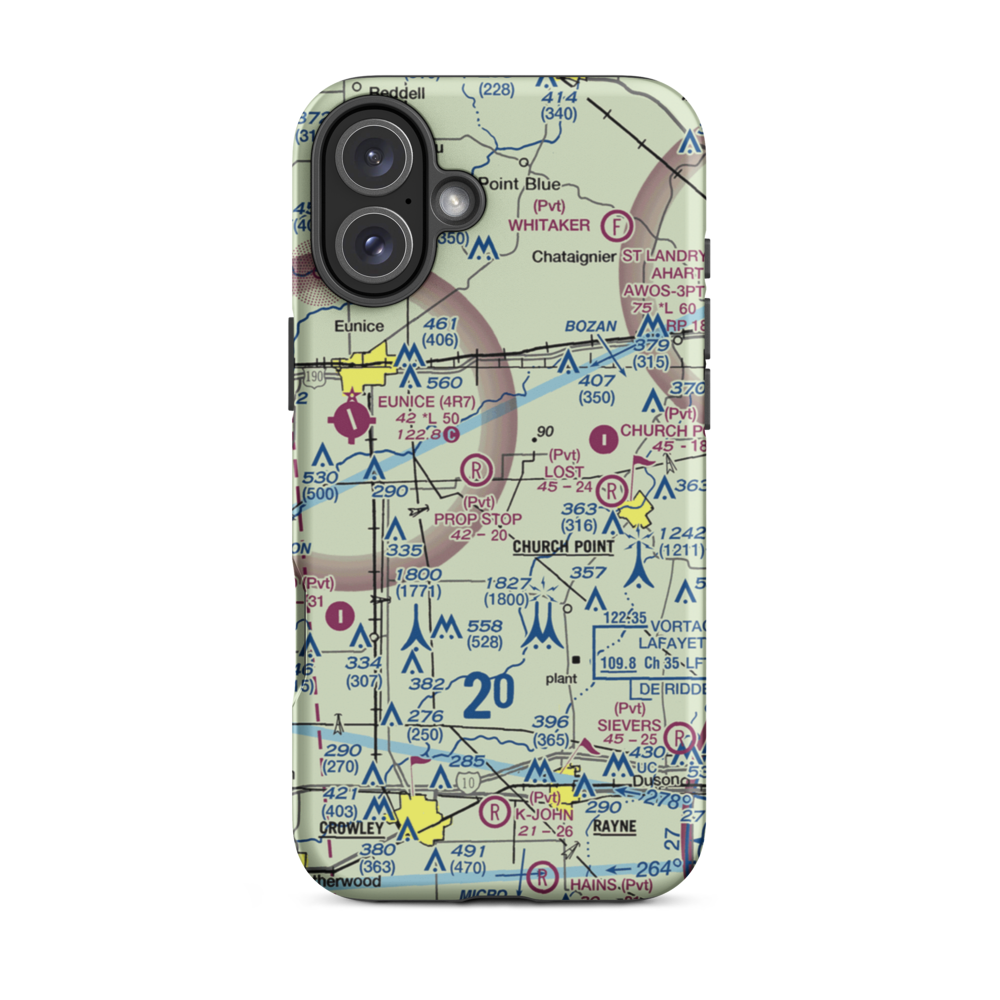 Luscombe Lane 1 Airport (80LA) VFR Sectional  Tough iPhone Case iPhone 16 Plus model shown