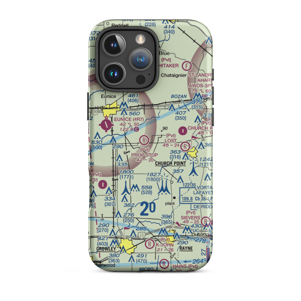 Luscombe Lane 1 Airport (80LA) VFR Sectional  Tough iPhone Case iPhone 16 Pro Max model shown