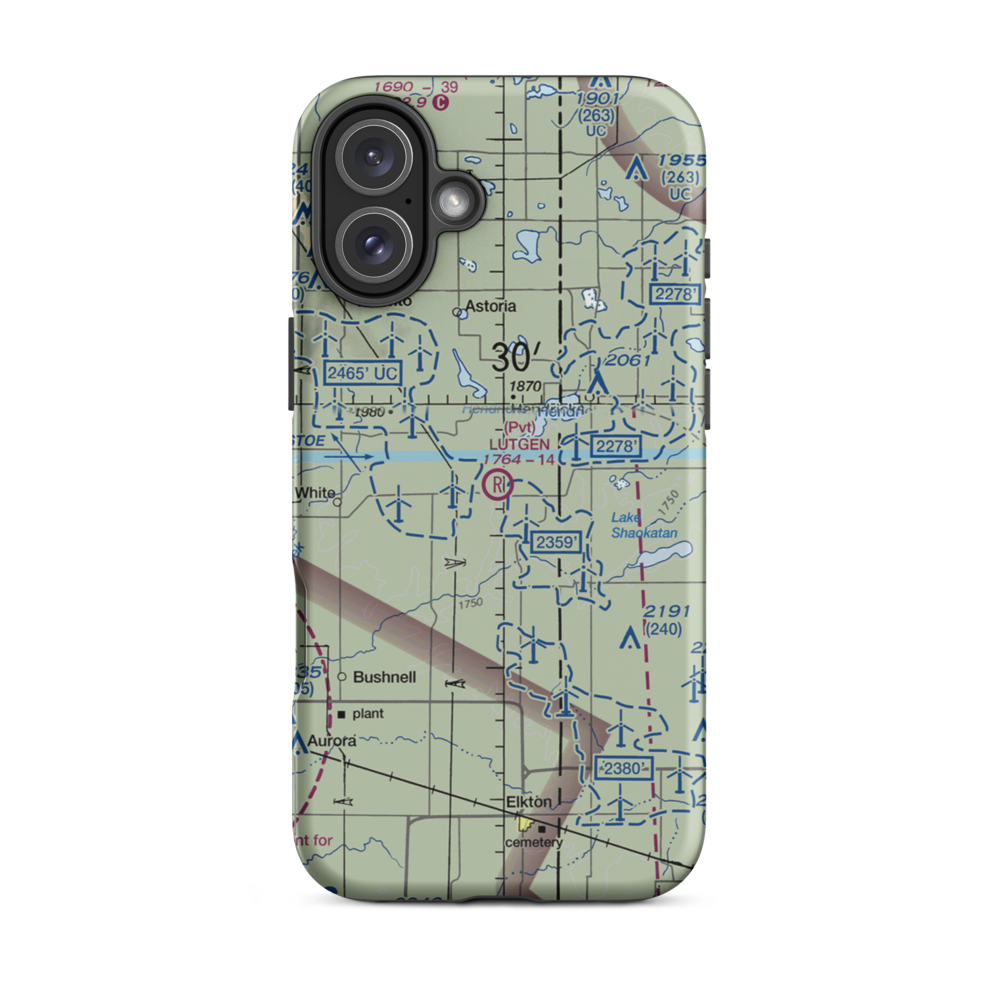 Lutgen Airport (20SD) VFR Sectional  Tough iPhone Case iPhone 16 Plus model shown