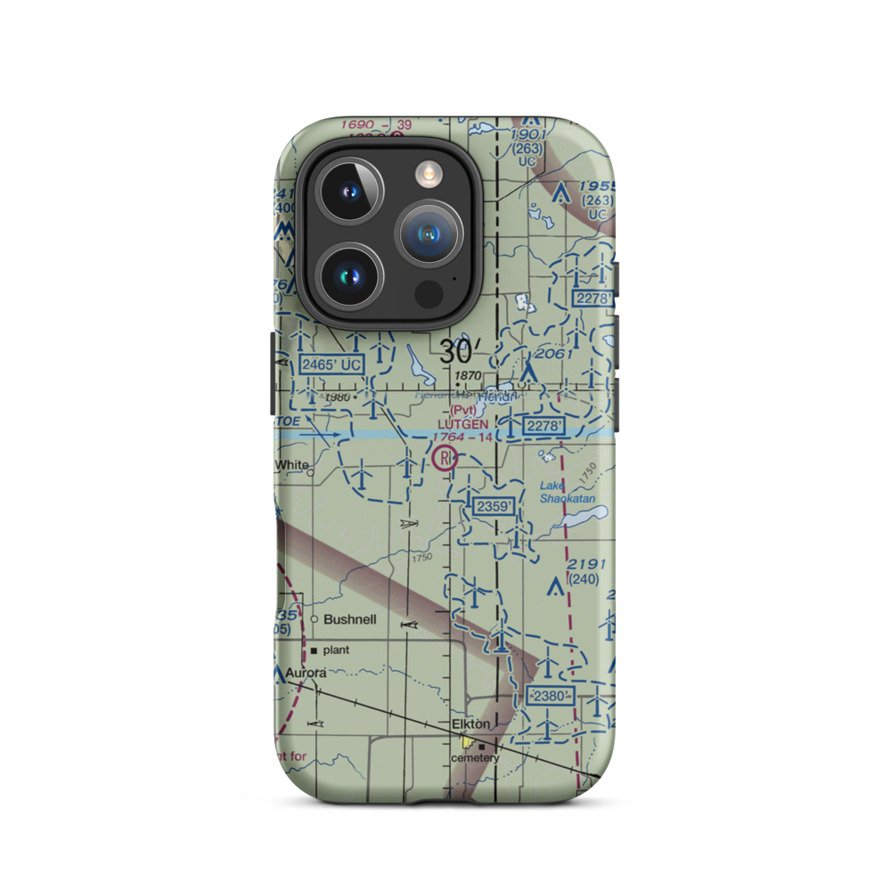 Lutgen Airport (20SD) VFR Sectional  Tough iPhone Case iPhone 16 Pro model shown