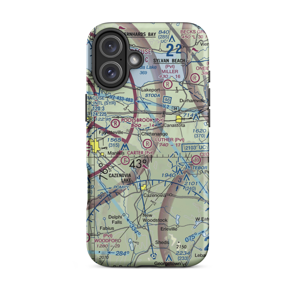 Luther Airport (1D5) VFR Sectional  Tough iPhone Case iPhone 16 Plus model shown