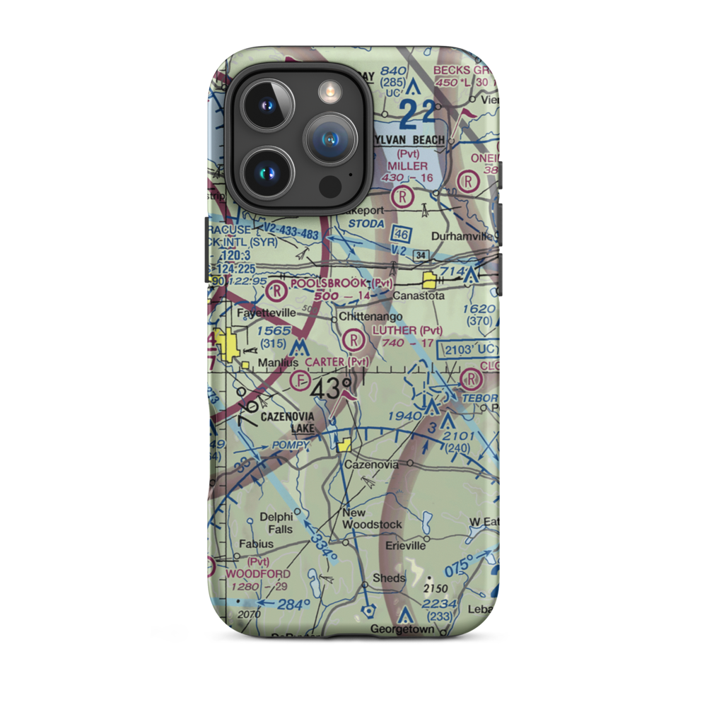 Luther Airport (1D5) VFR Sectional  Tough iPhone Case iPhone 16 Pro Max model shown