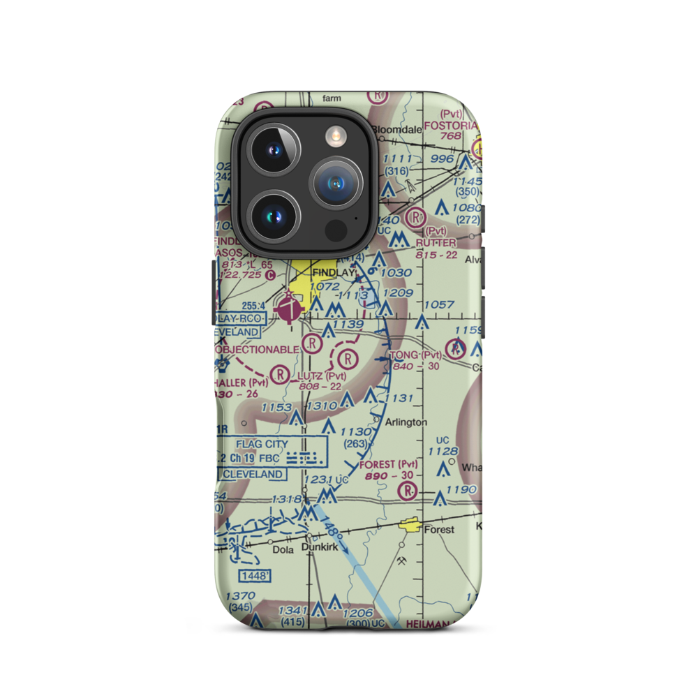 Lutz Airport (9OH7) VFR Sectional  Tough iPhone Case iPhone 16 Pro model shown