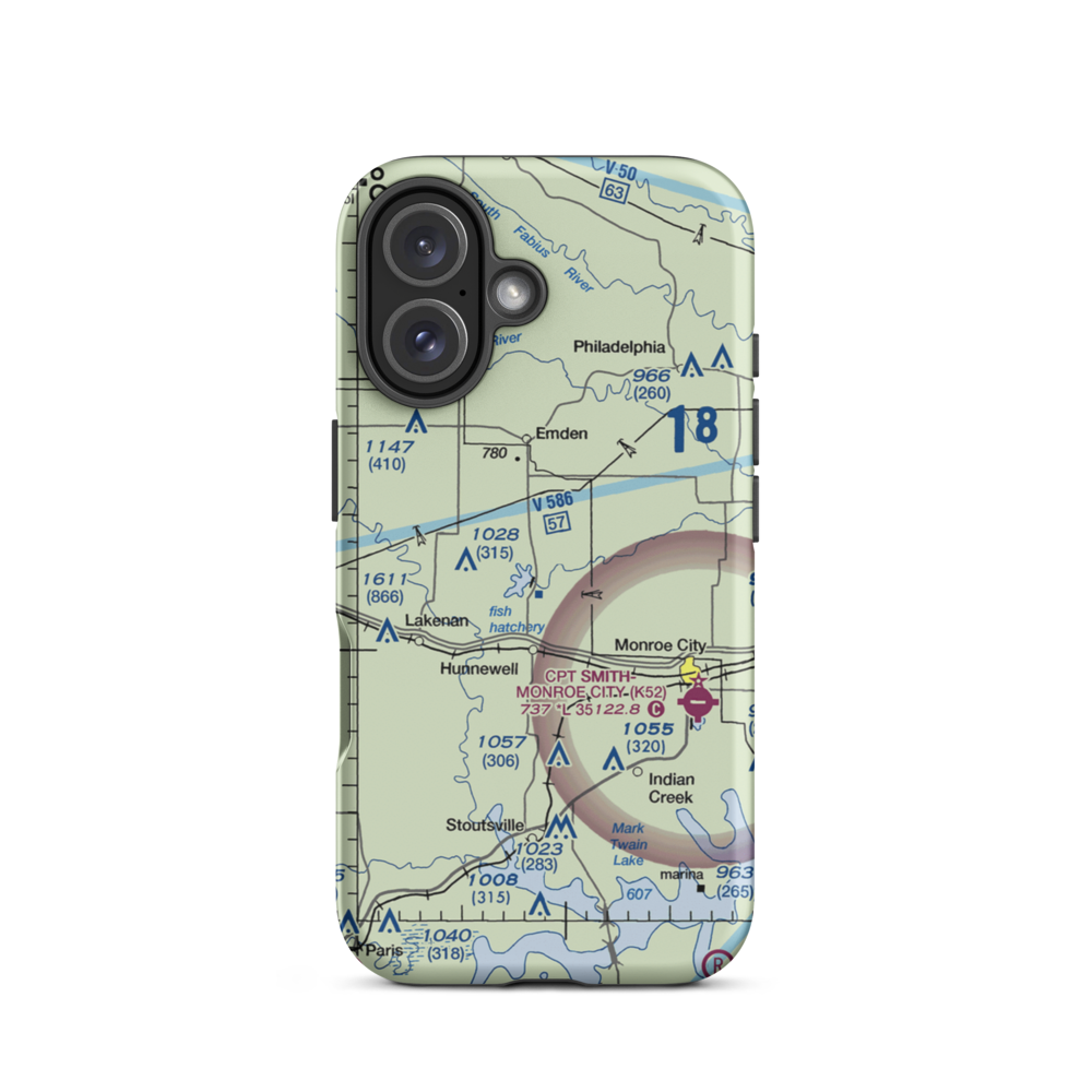 Lyell Airport (MO04) VFR Sectional  Tough iPhone Case iPhone 16 model shown