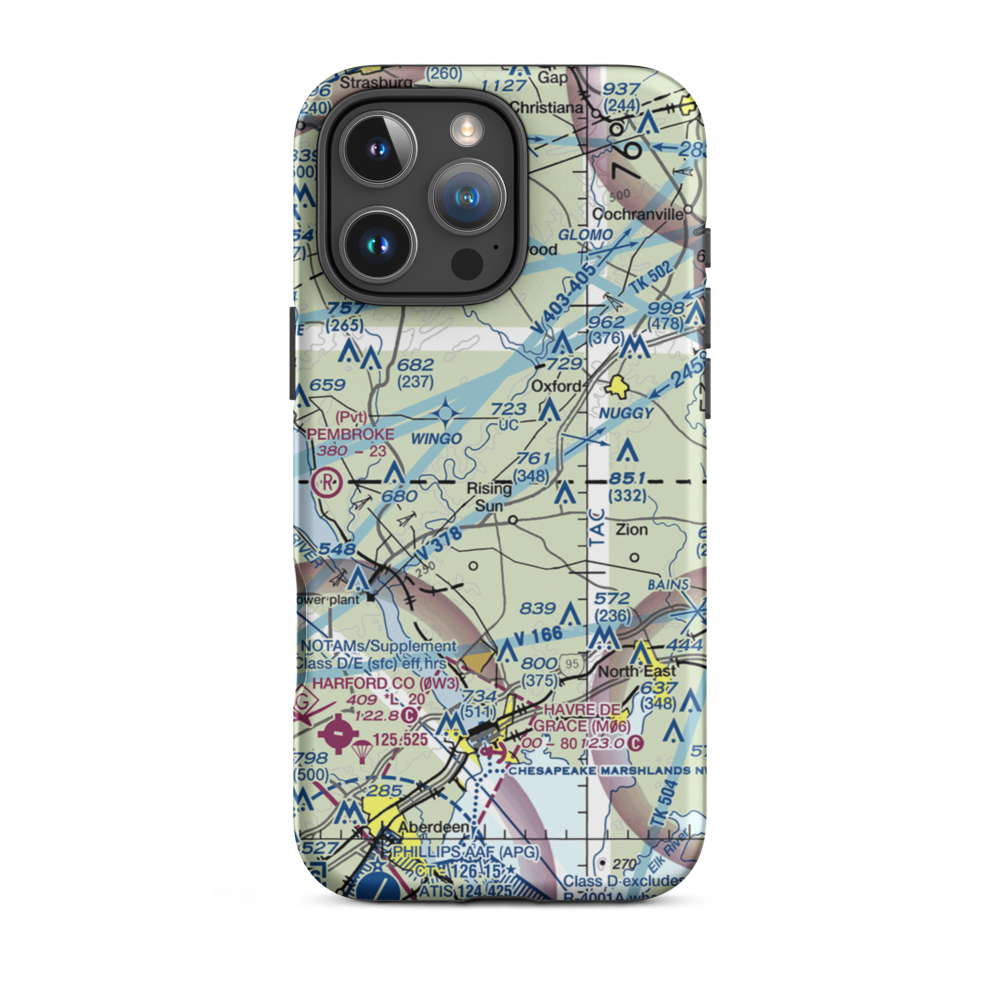 Lynch's Landing Airport (MD61) VFR Sectional  Tough iPhone Case iPhone 16 Pro Max model shown