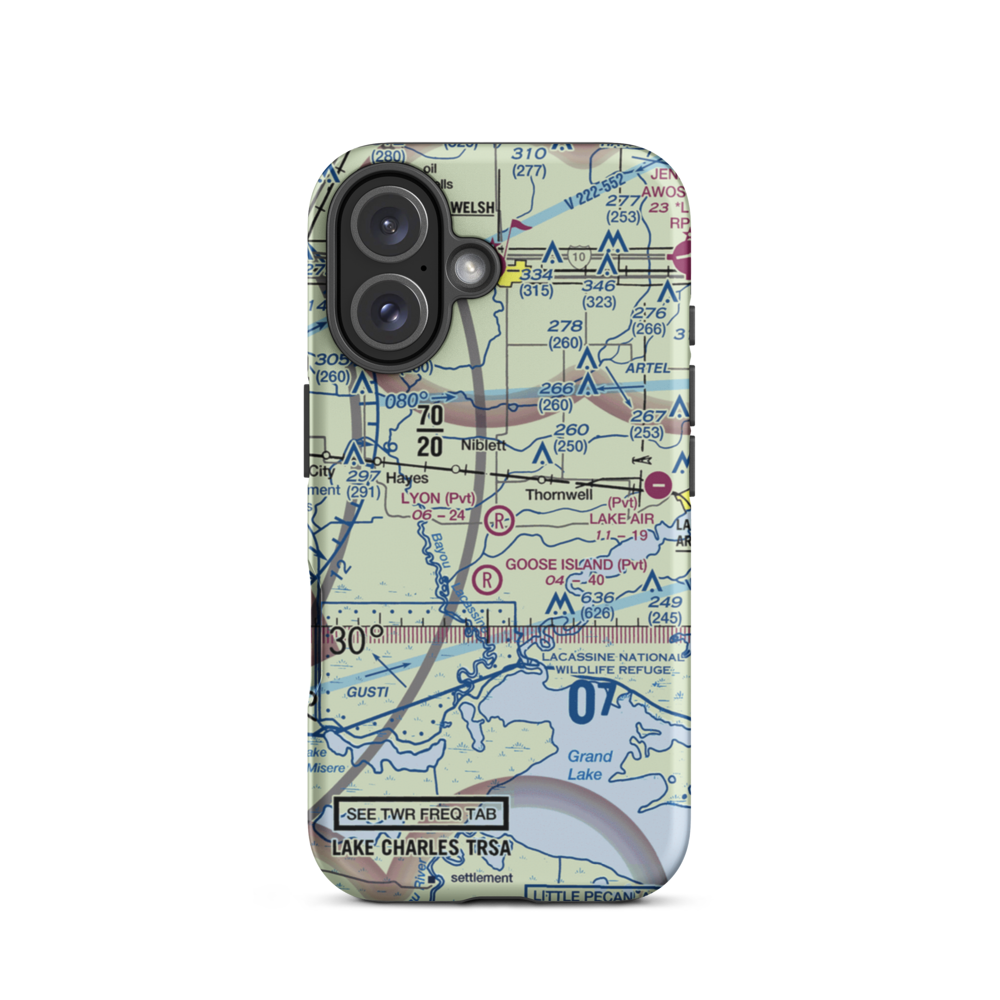 Lyon Airport (LS14) VFR Sectional  Tough iPhone Case iPhone 16 model shown