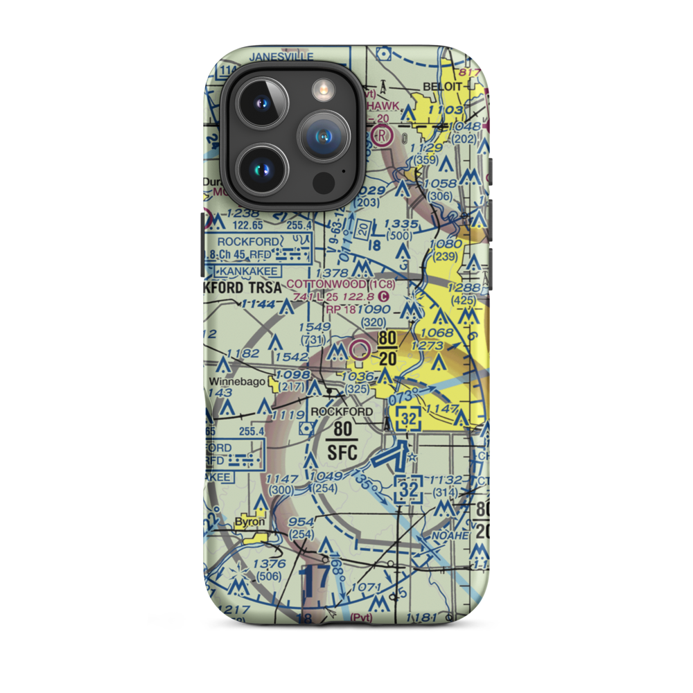 Lz Fairwinds Airport (LL78) VFR Sectional  Tough iPhone Case iPhone 16 Pro Max model shown