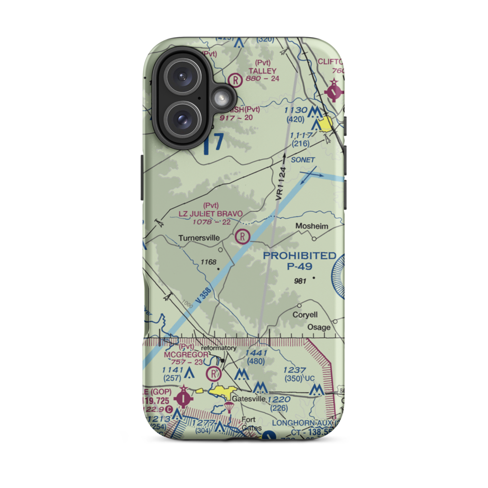 LZ Juliet Bravo Airport (5XA1) VFR Sectional  Tough iPhone Case iPhone 16 Plus model shown