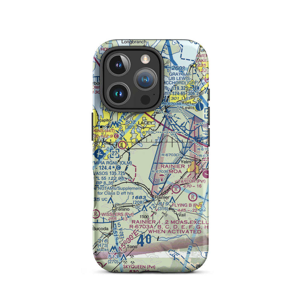 Lz Ranch Airport (14WA) VFR Sectional  Tough iPhone Case iPhone 16 Pro model shown