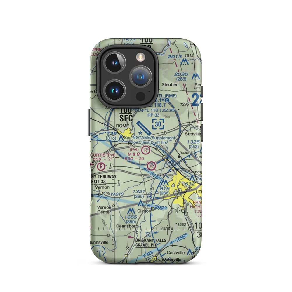 M & M Airfield (NY53) VFR Sectional  Tough iPhone Case iPhone 16 Pro model shown