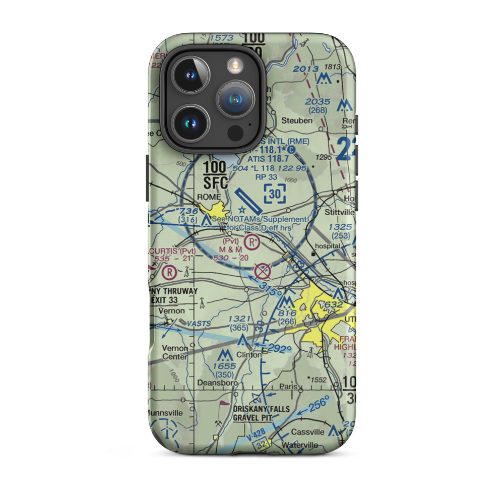 M & M Airfield (NY53) VFR Sectional  Tough iPhone Case iPhone 16 Pro Max model shown