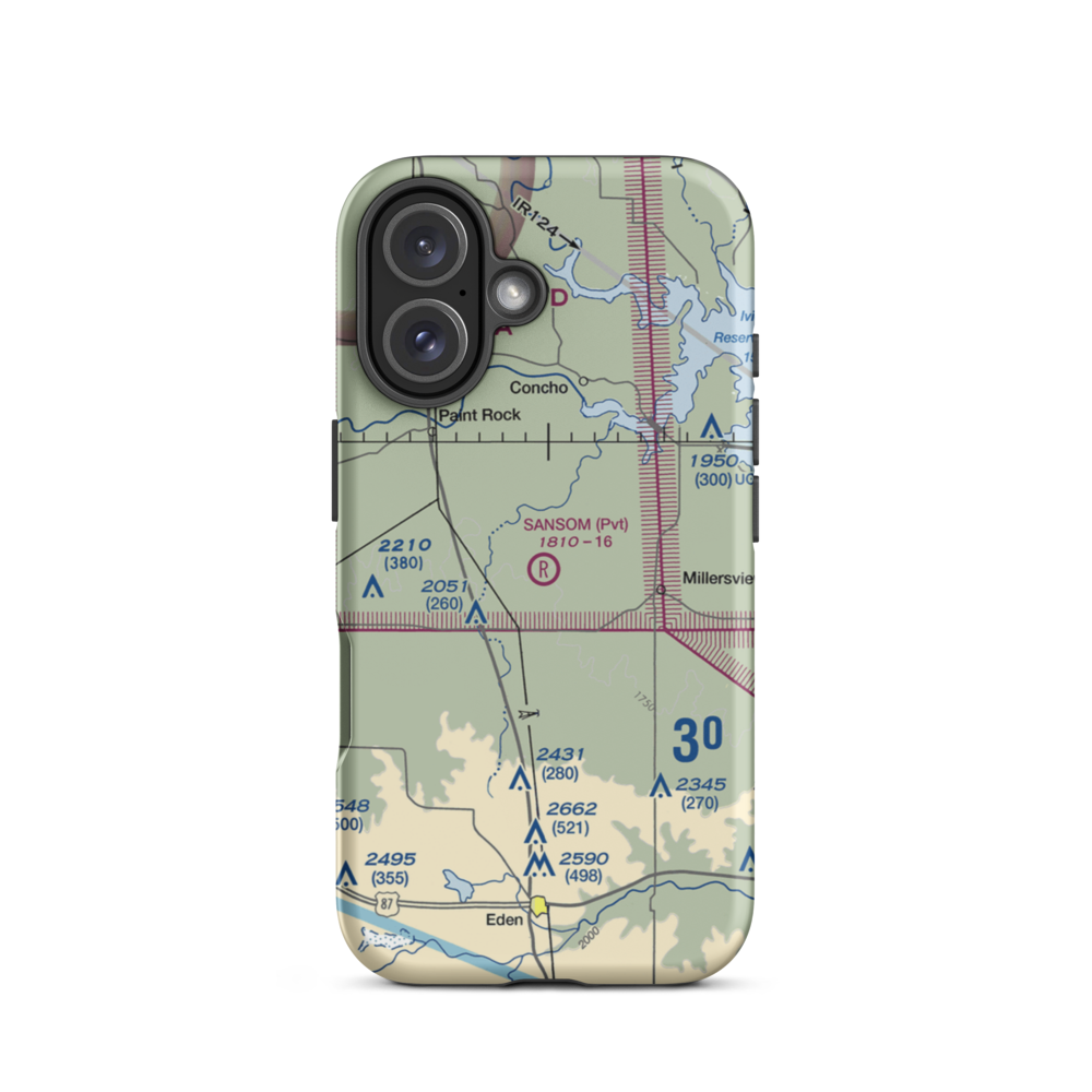 M Sansom Ranch Airport (06TS) VFR Sectional  Tough iPhone Case iPhone 16 model shown