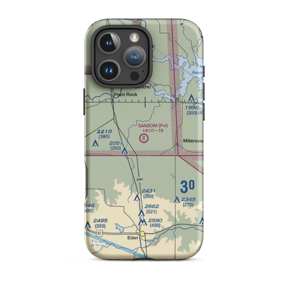 M Sansom Ranch Airport (06TS) VFR Sectional  Tough iPhone Case iPhone 16 Pro Max model shown